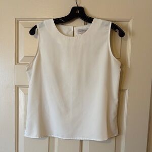Notations Ivory Crewneck Sleeveless Shell Top